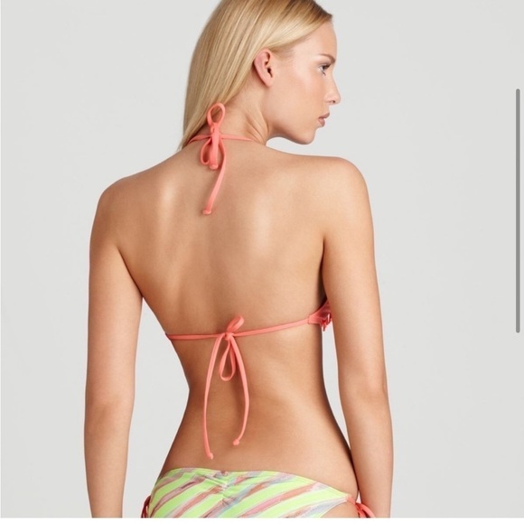 l*Space Audrey Fringe Halter Bikini Top in Watermelon - Picture 3 of 14